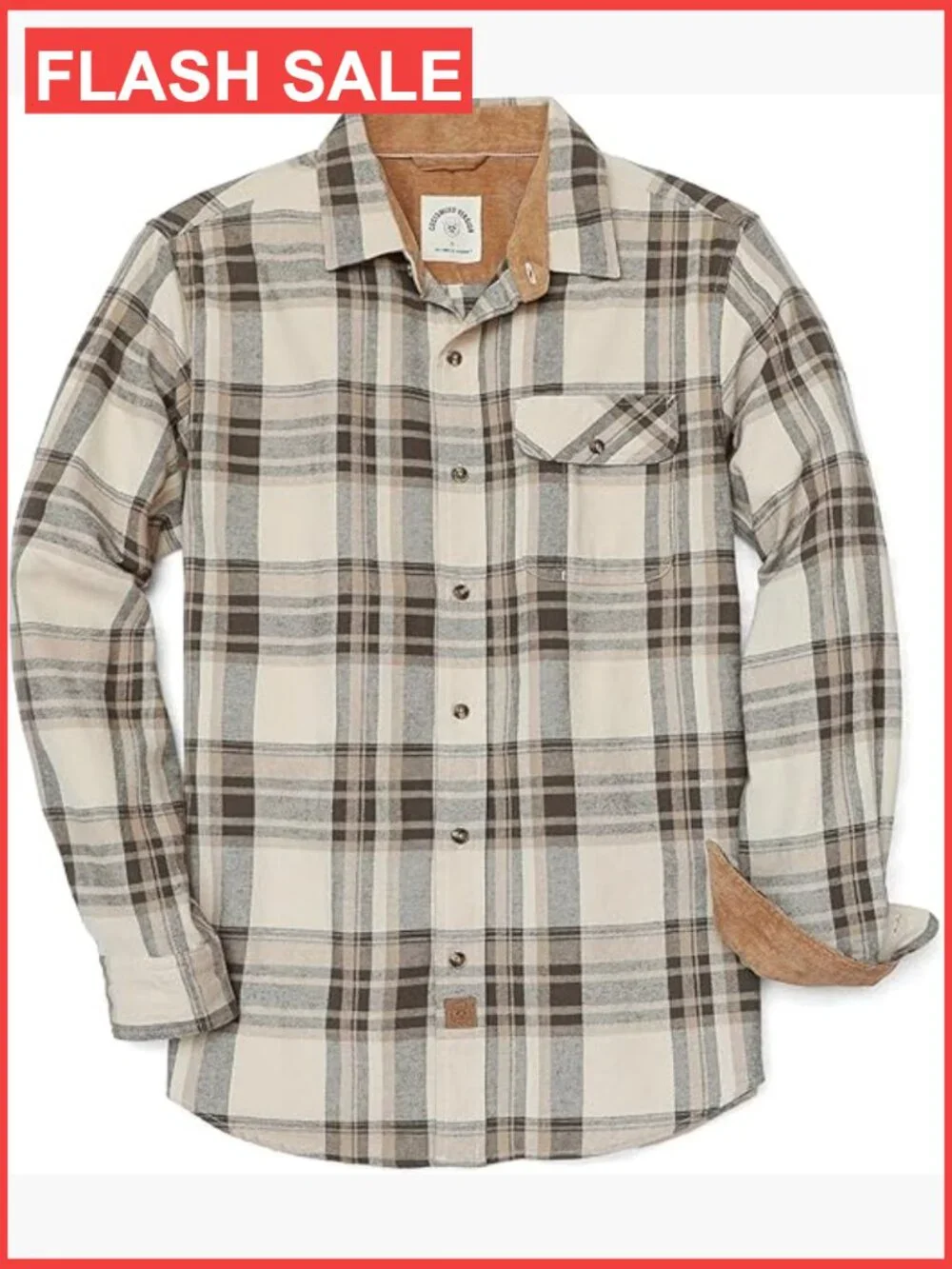 Men's Long Sleeve Flannel Button Down Casual Shirt Brushed Cotton Plaid